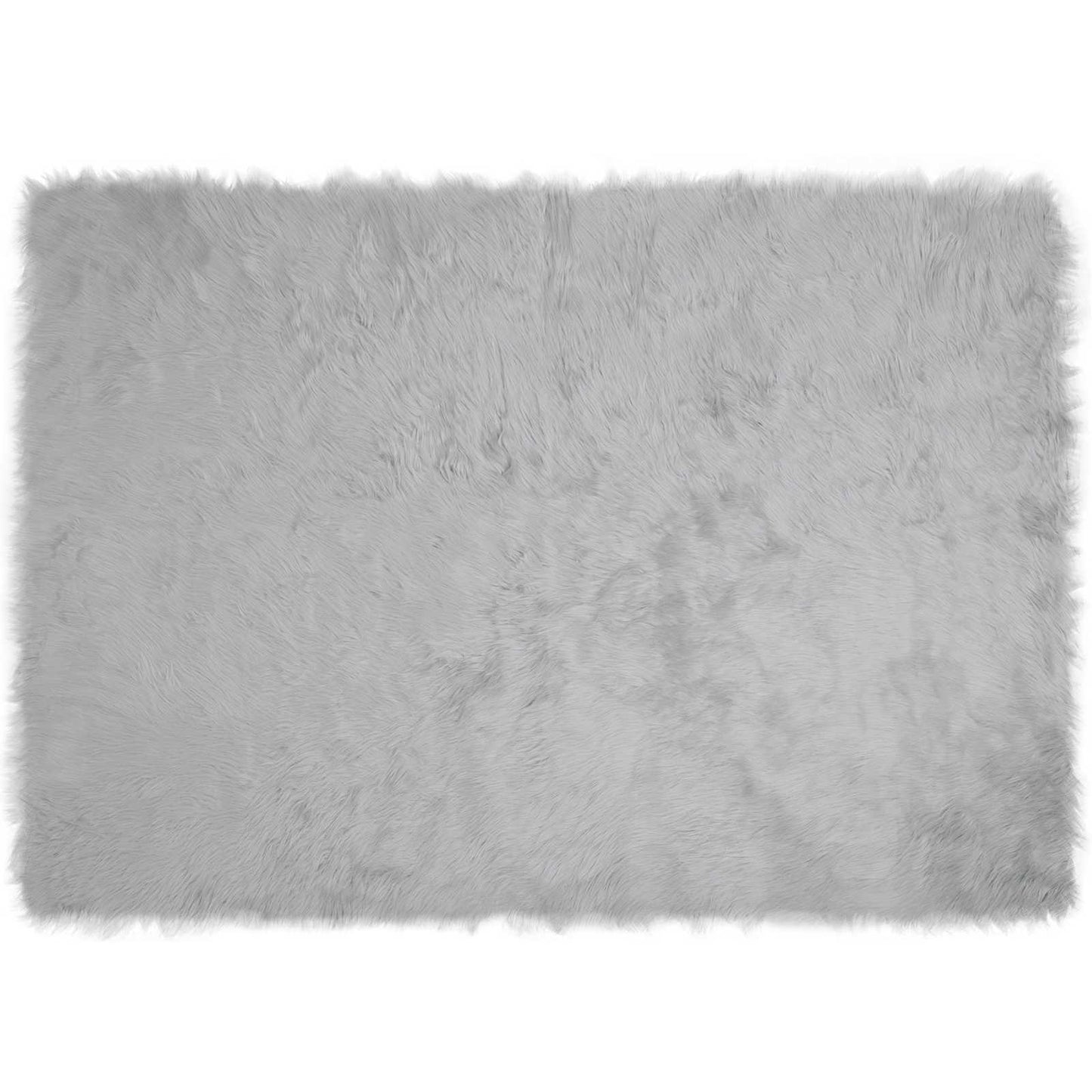 vidaXL Kunstschaffell Teppich Tafalla Grau 140 x 200 cm Polyester