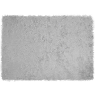 vidaXL Kunstschaffell Teppich Tafalla Grau 140 x 200 cm Polyester