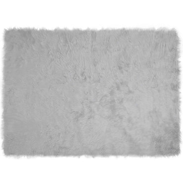 vidaXL Kunstschaffell Teppich Tafalla Grau 160 x 230 cm Polyester