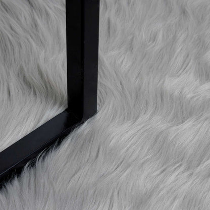 vidaXL Kunstschaffell Teppich Tafalla Grau 200 x 280 cm Polyester