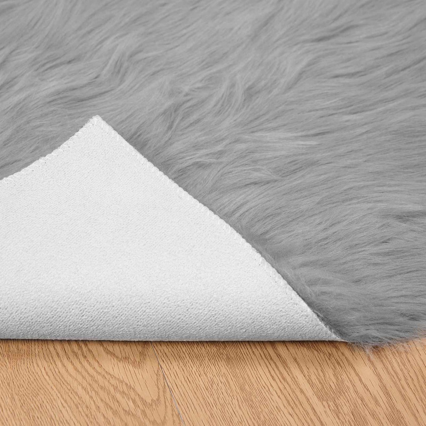 vidaXL Kunstschaffell Teppich Tafalla Grau 200 x 280 cm Polyester