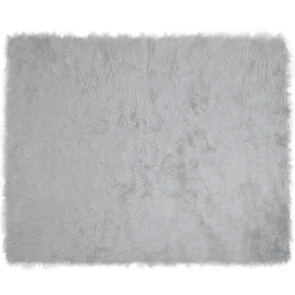 vidaXL Kunstschaffell Teppich Tafalla Grau 200 x 280 cm Polyester