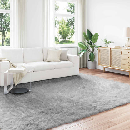 vidaXL Kunstschaffell Teppich Tafalla Grau 240 x 340 cm Polyester