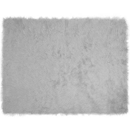 vidaXL Kunstschaffell Teppich Tafalla Grau 240 x 340 cm Polyester