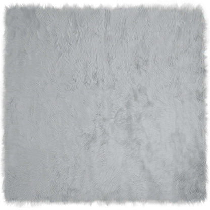 vidaXL Kunstschaffell Teppich Tafalla Grau 200 x 200 cm Polyester