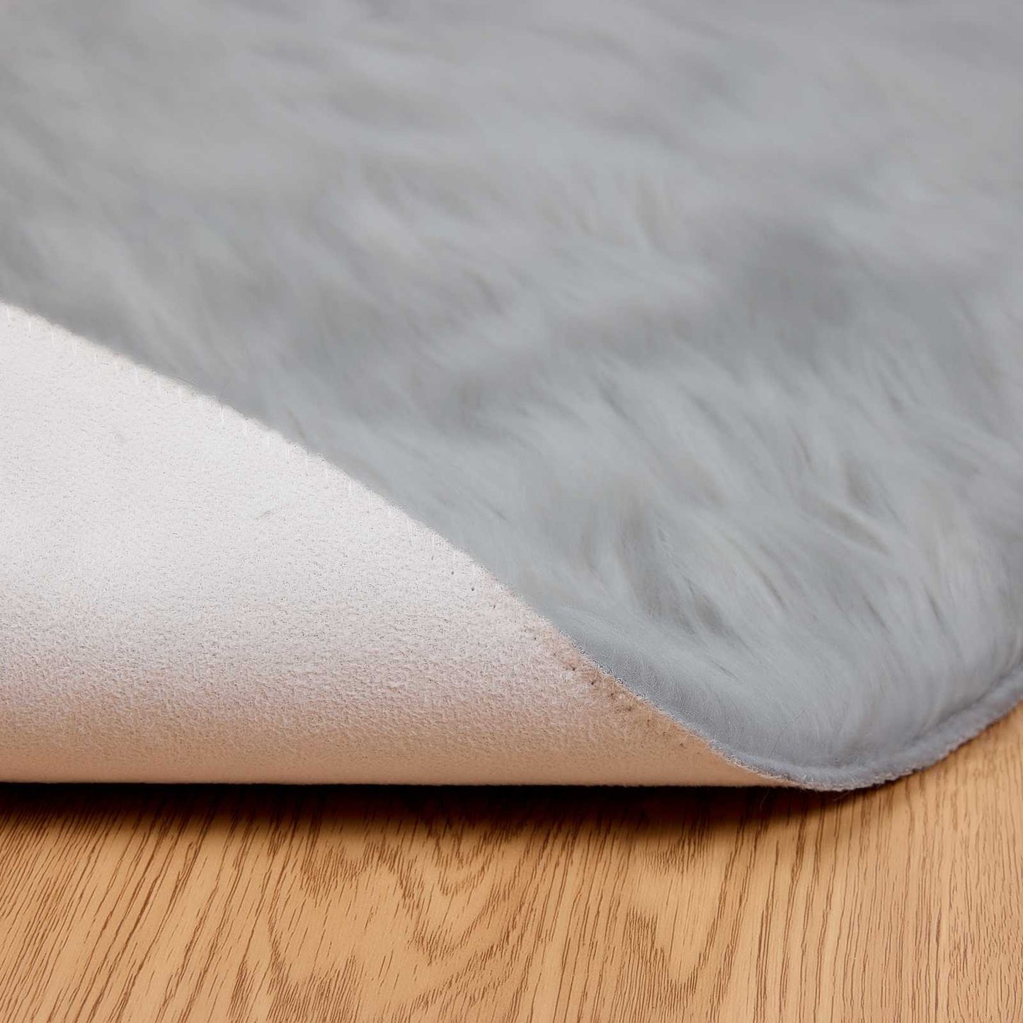 vidaXL Kunstschaffell Teppich Tafalla Grau Ø 80 cm Polyester