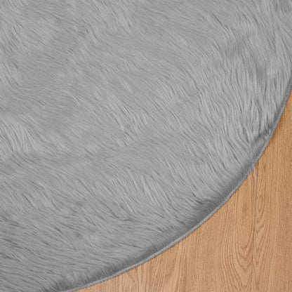 vidaXL Kunstschaffell Teppich Tafalla Grau Ø 80 cm Polyester