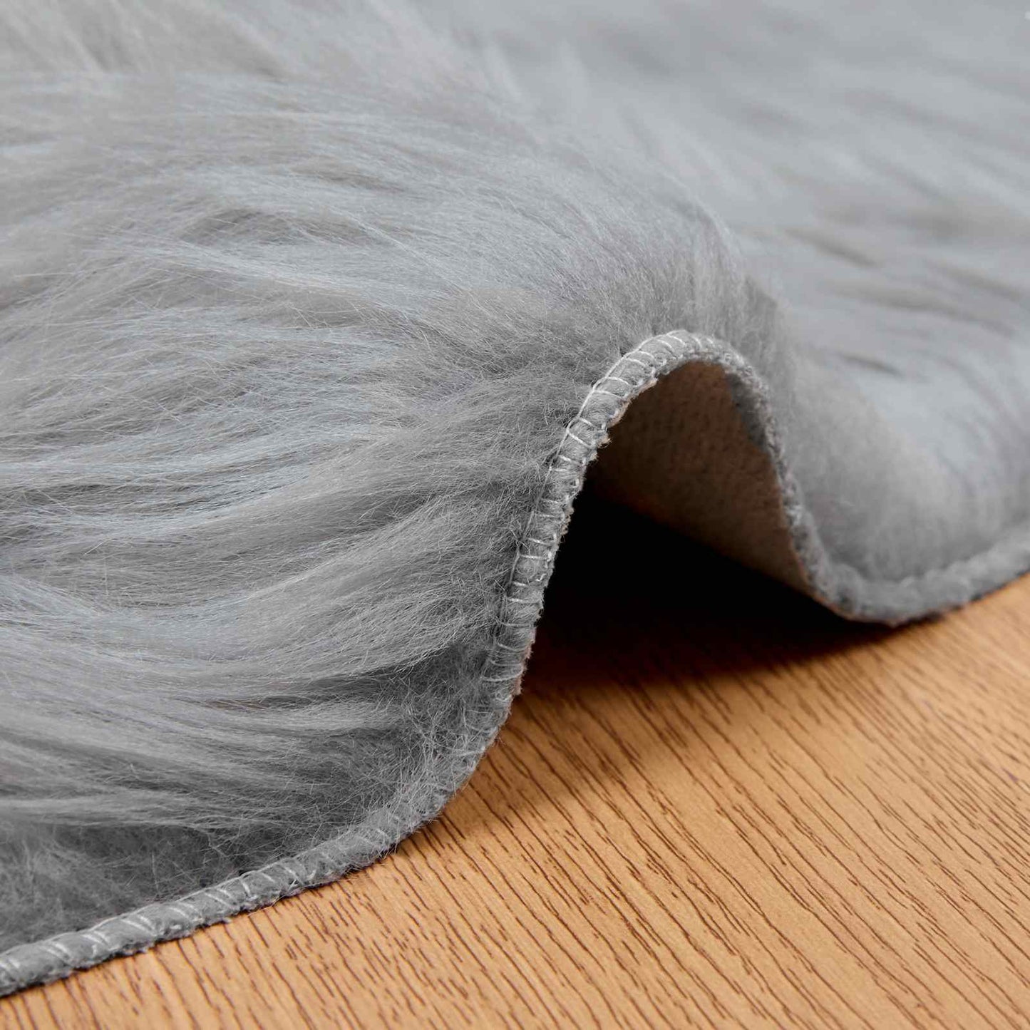 vidaXL Kunstschaffell Teppich Tafalla Grau Ø 80 cm Polyester