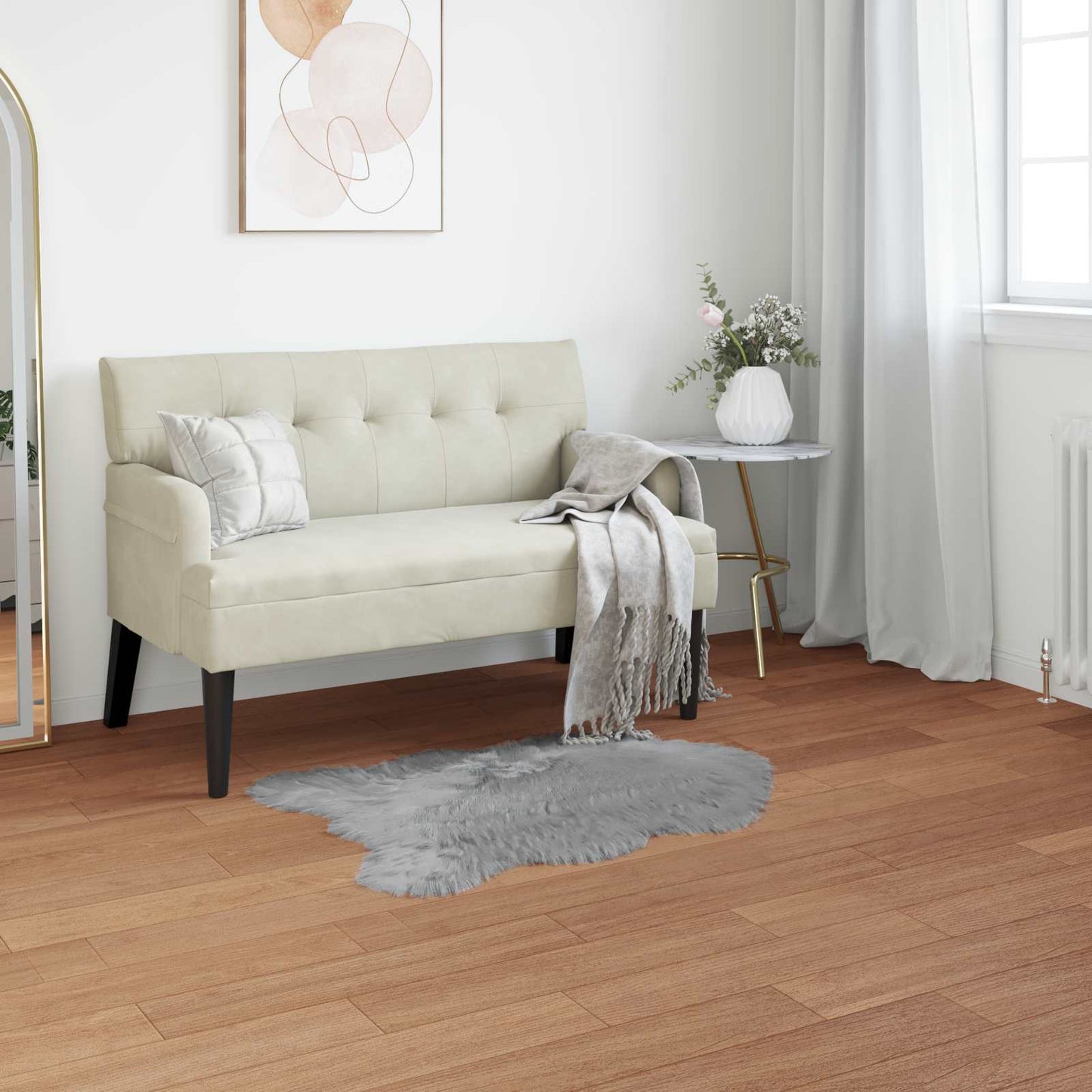 vidaXL Kunstschaffell Teppich Tafalla Grau 50 x 80 cm Polyester