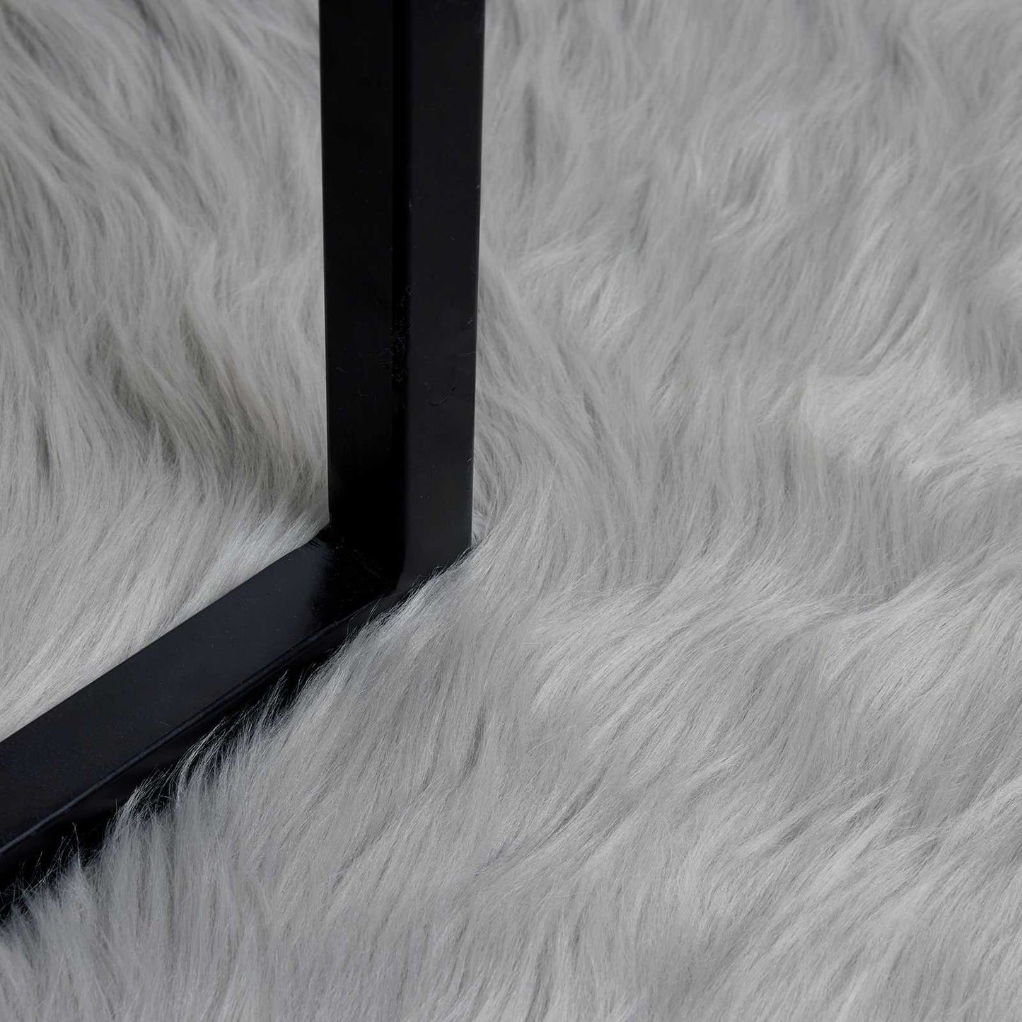 vidaXL Kunstschaffell Teppich Tafalla Grau 60 x 90 cm Polyester