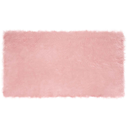 vidaXL Kunstschaffell Teppich Tafalla Rosa 60 x 110 cm Polyester