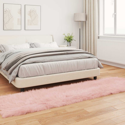 vidaXL Kunstschaffell Teppich Tafalla Rosa 80 x 250 cm Polyester