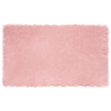 vidaXL Kunstschaffell Teppich Tafalla Rosa 100 x 200 cm Polyester