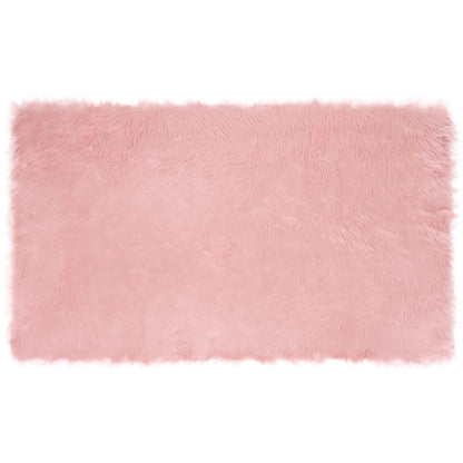 vidaXL Kunstschaffell Teppich Tafalla Rosa 100 x 200 cm Polyester