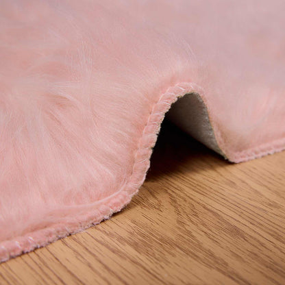 vidaXL Kunstschaffell Teppich Tafalla Rosa 120 x 170 cm Polyester