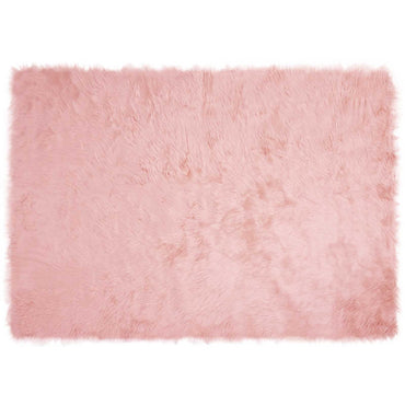 vidaXL Kunstschaffell Teppich Tafalla Rosa 140 x 200 cm Polyester