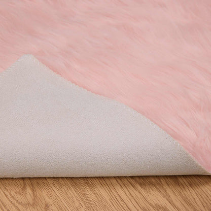 vidaXL Kunstschaffell Teppich Tafalla Rosa 160 x 230 cm Polyester