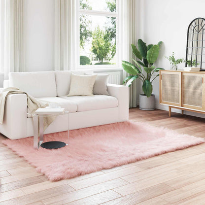 vidaXL Kunstschaffell Teppich Tafalla Rosa 160 x 230 cm Polyester
