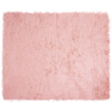 vidaXL Kunstschaffell Teppich Tafalla Rosa 200 x 280 cm Polyester