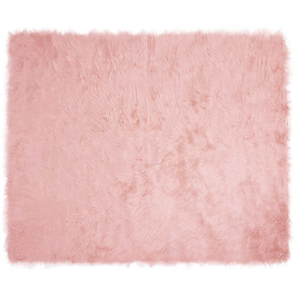 vidaXL Kunstschaffell Teppich Tafalla Rosa 200 x 280 cm Polyester