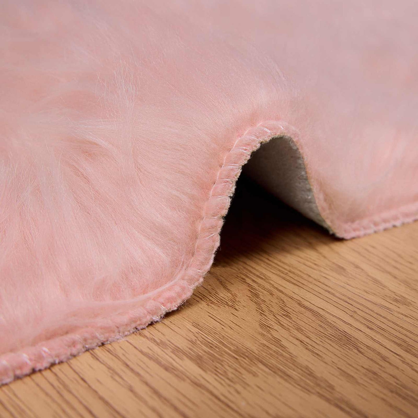 vidaXL Kunstschaffell Teppich Tafalla Rosa 120 x 120 cm Polyester