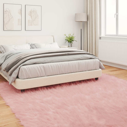 vidaXL Kunstschaffell Teppich Tafalla Rosa 200 x 200 cm Polyester