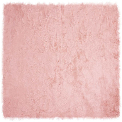 vidaXL Kunstschaffell Teppich Tafalla Rosa 200 x 200 cm Polyester