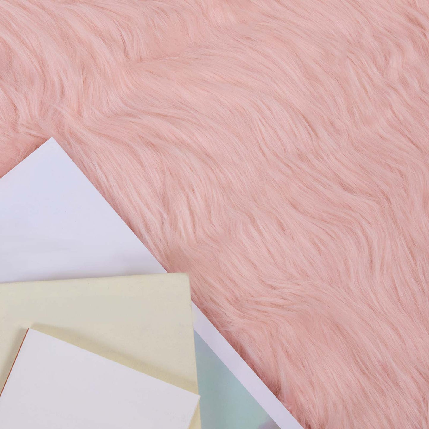 vidaXL Kunstschaffell Teppich Tafalla Rosa Ø 80 cm Polyester
