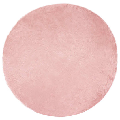 vidaXL Kunstschaffell Teppich Tafalla Rosa Ø 80 cm Polyester
