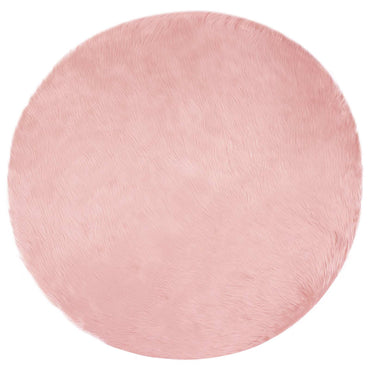 vidaXL Kunstschaffell Teppich Tafalla Rosa Ø 120 cm Polyester