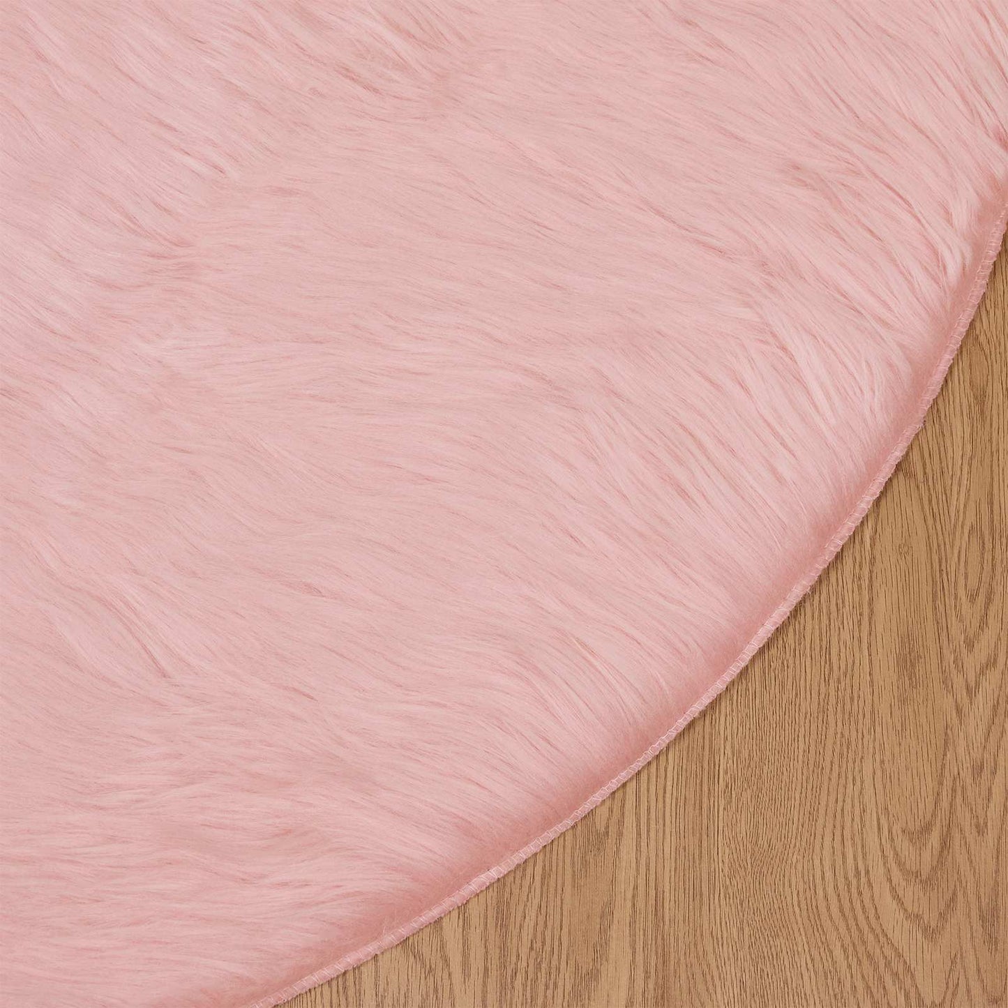 vidaXL Kunstschaffell Teppich Tafalla Rosa Ø 160 cm Polyester
