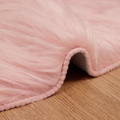 vidaXL Kunstschaffell Teppich Tafalla Rosa 50 x 80 cm Polyester