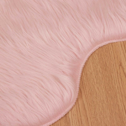 vidaXL Kunstschaffell Teppich Tafalla Rosa 60 x 90 cm Polyester