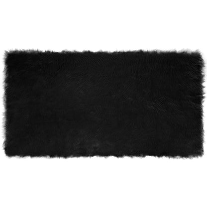 vidaXL Kunstschaffell Teppich Tafalla Schwarz 80 x 150 cm Polyester