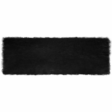 vidaXL Kunstschaffell Teppich Tafalla Schwarz 80 x 250 cm Polyester
