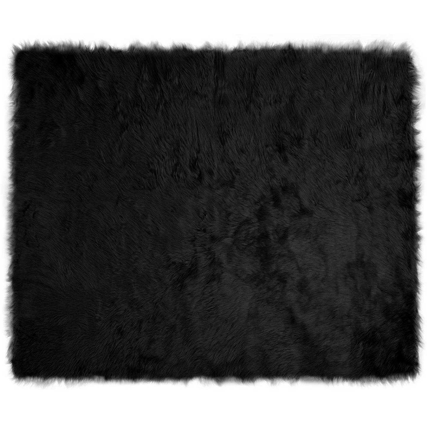 vidaXL Kunstschaffell Teppich Tafalla Schwarz 200 x 280 cm Polyester