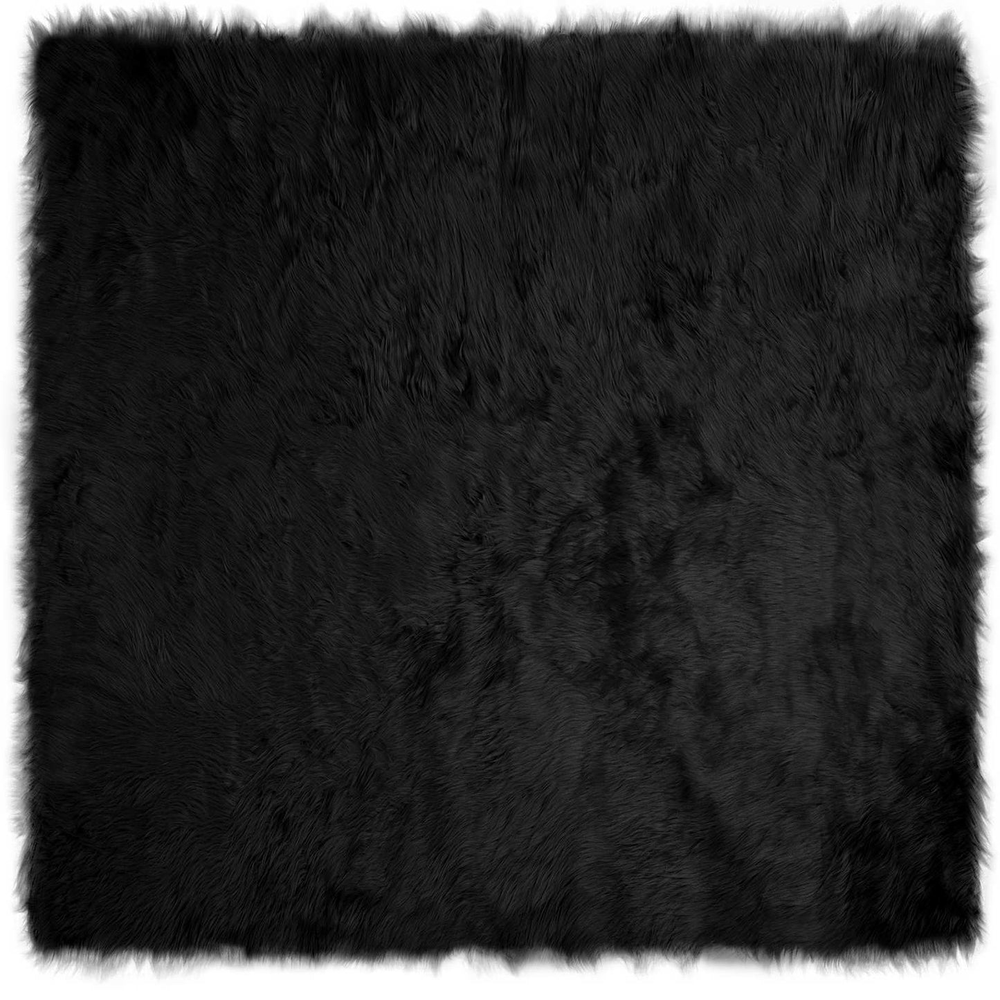 vidaXL Kunstschaffell Teppich Tafalla Schwarz 200 x 200 cm Polyester