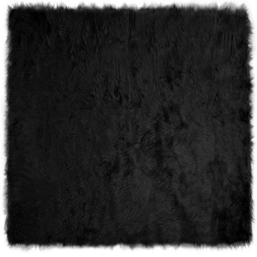 vidaXL Kunstschaffell Teppich Tafalla Schwarz 240 x 240 cm Polyester