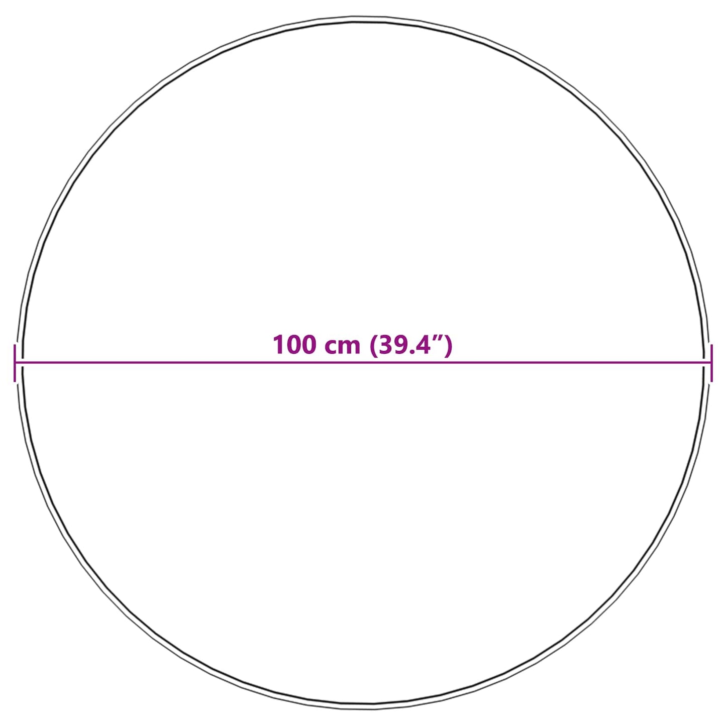 Kunstschaffell Teppich Tafalla Schwarz Ø 100 cm Polyester