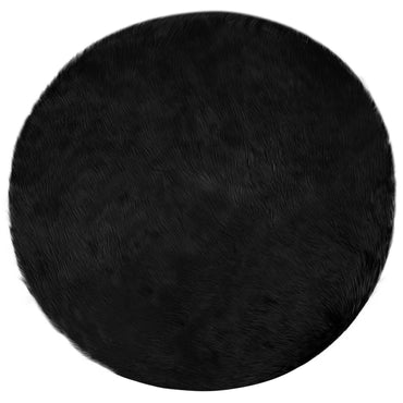 vidaXL Kunstschaffell Teppich Tafalla Schwarz Ø 200 cm Polyester