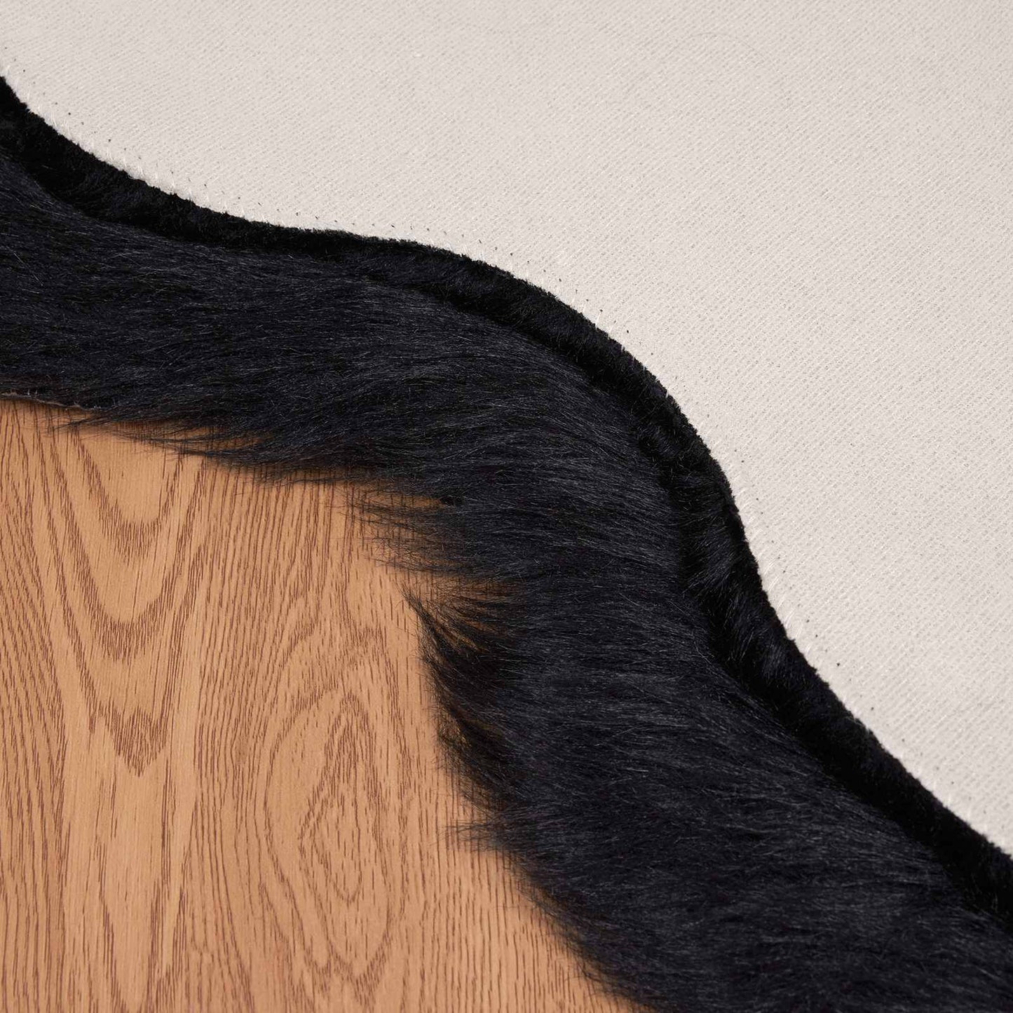 vidaXL Kunstschaffell Teppich Tafalla Schwarz 50 x 80 cm Polyester