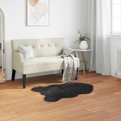 vidaXL Kunstschaffell Teppich Tafalla Schwarz 50 x 80 cm Polyester
