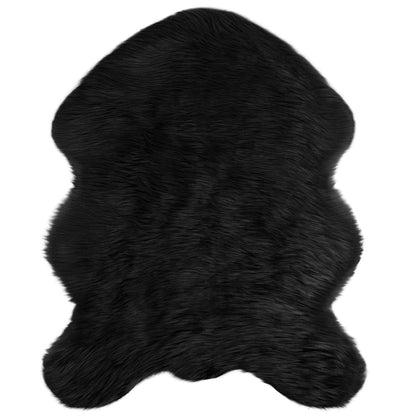 vidaXL Kunstschaffell Teppich Tafalla Schwarz 50 x 80 cm Polyester