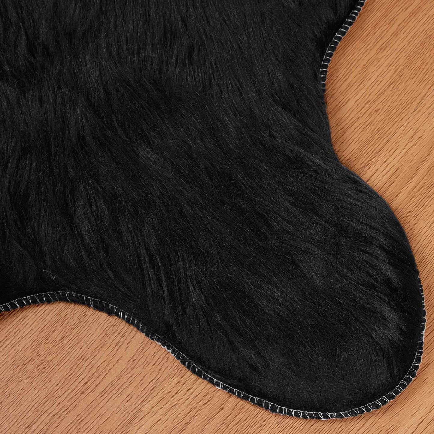 vidaXL Kunstschaffell Teppich Tafalla Schwarz 60 x 90 cm Polyester