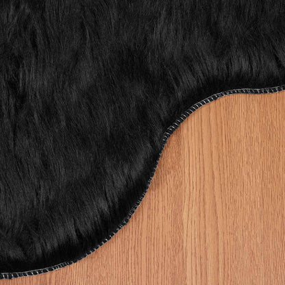 vidaXL Tapis fausse fourrure Tafalla noir 80 x 120 cm polyester