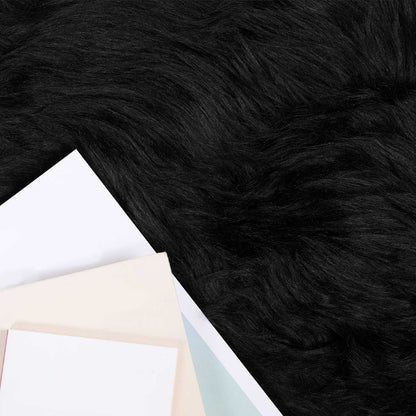 vidaXL Tapis fausse fourrure Tafalla noir 80 x 120 cm polyester