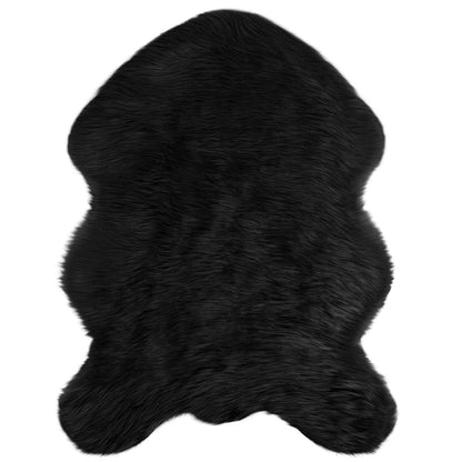 vidaXL Tapis fausse fourrure Tafalla noir 80 x 120 cm polyester