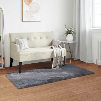 vidaXL Kunstschaffell Teppich Tafalla Anthrazit 60 x 110 cm Polyester