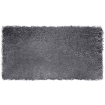 vidaXL Kunstschaffell Teppich Tafalla Anthrazit 60 x 110 cm Polyester