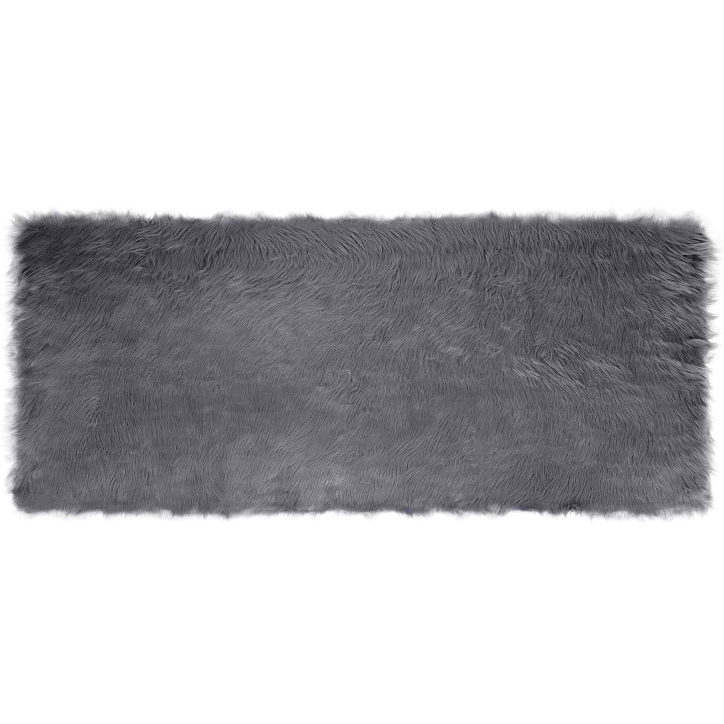 vidaXL Kunstschaffell Teppich Tafalla Anthrazit 80 x 200 cm Polyester